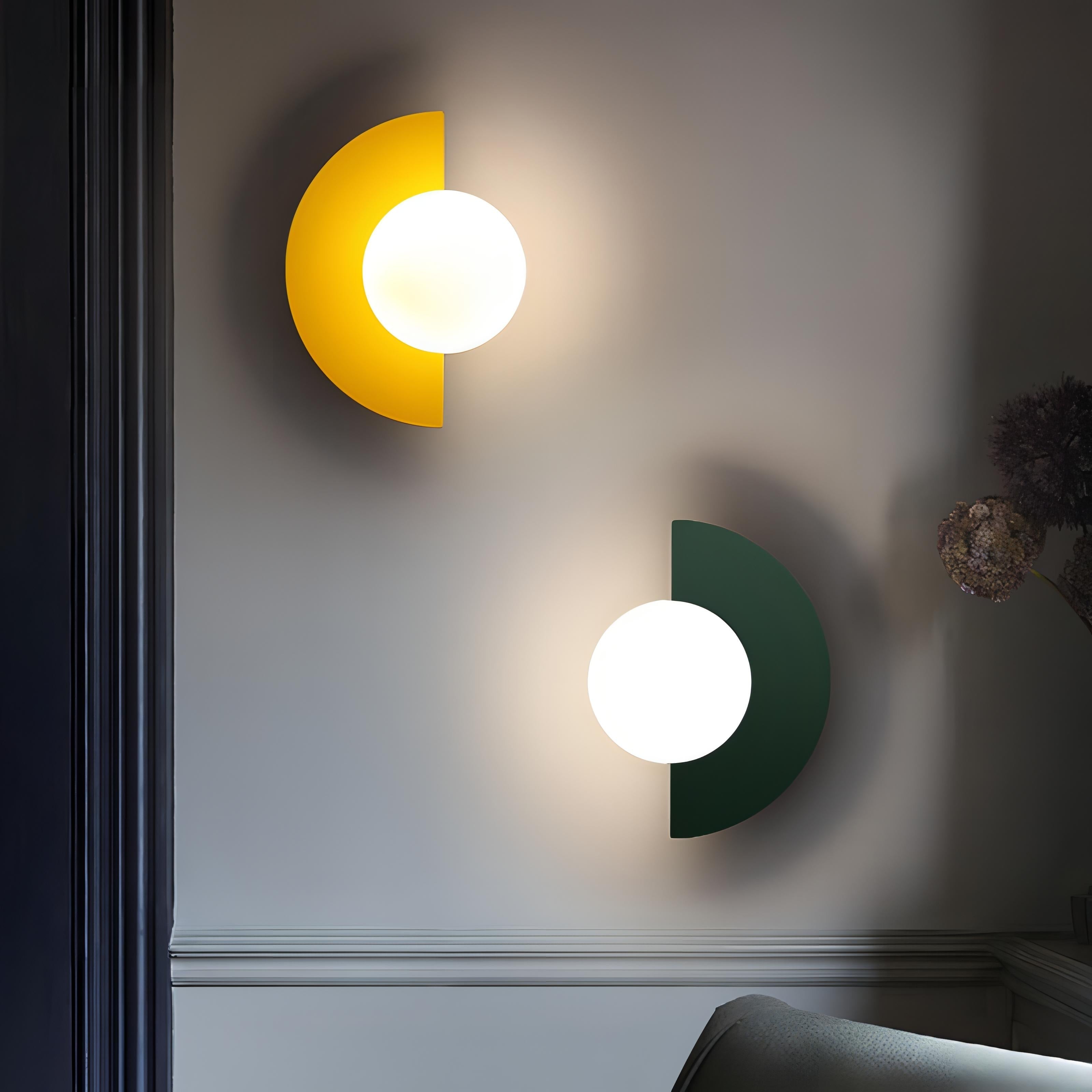 Naorena – Semicircle Wall Light With Round Shade