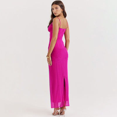 Frida - Lange roze jurk
