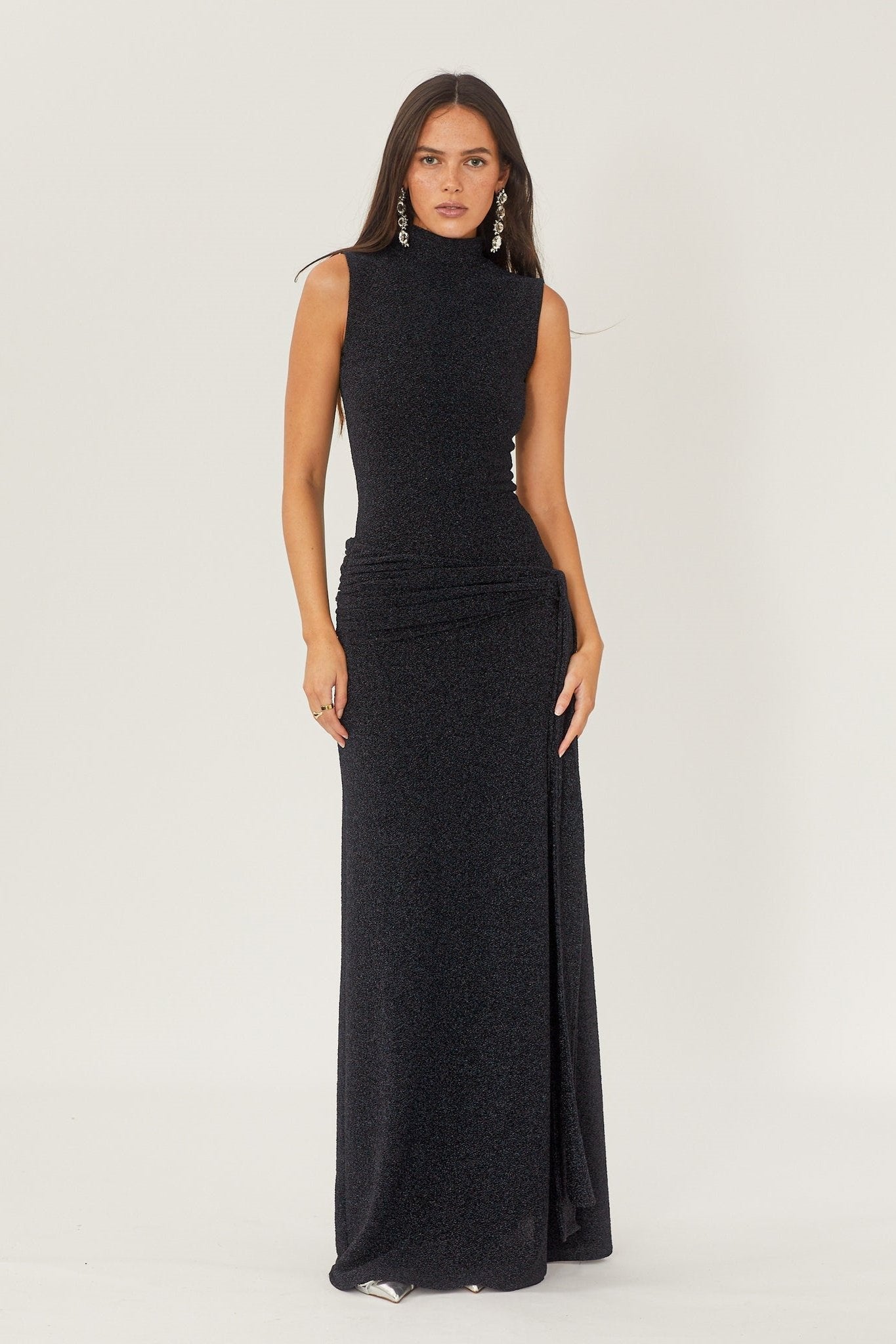 Shanna maxi-jurk met metallic band