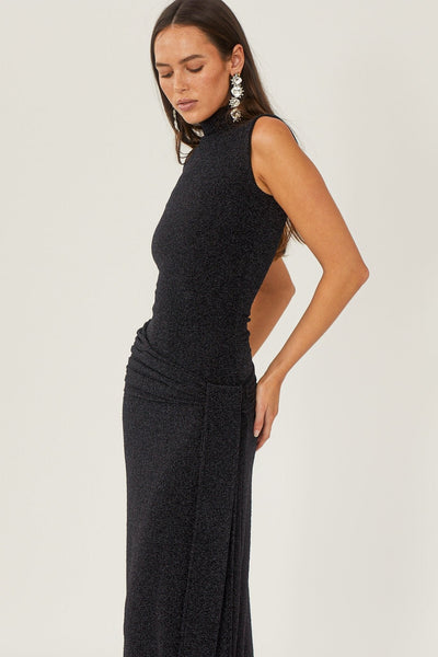 Shanna maxi-jurk met metallic band