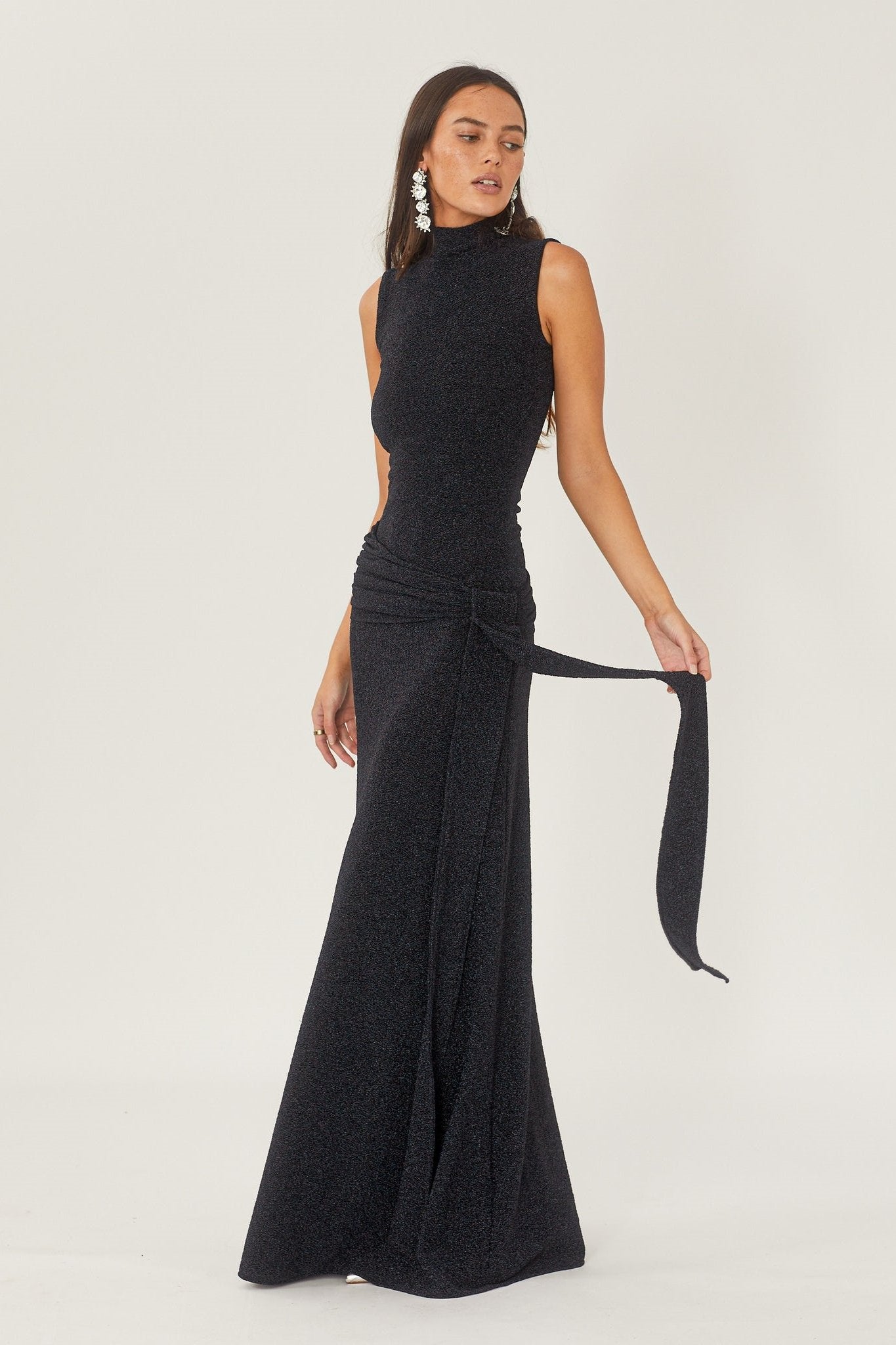 Shanna maxi-jurk met metallic band