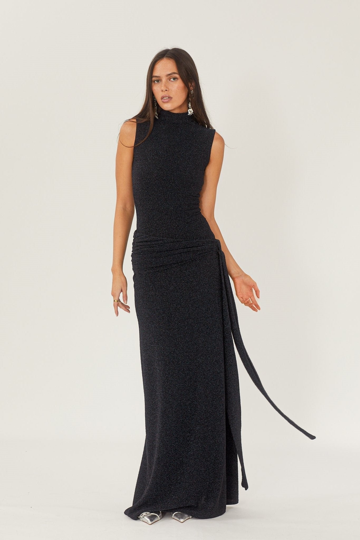 Shanna maxi-jurk met metallic band