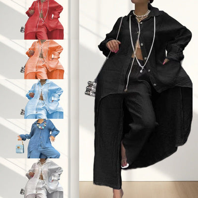Trendy monochrome tweedelige outfit