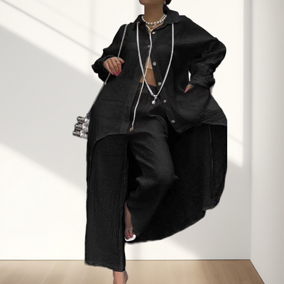 Trendy monochrome tweedelige outfit