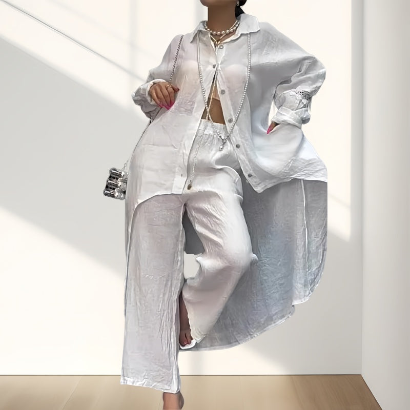 Trendy monochrome tweedelige outfit