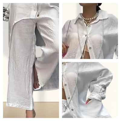 Trendy monochrome tweedelige outfit