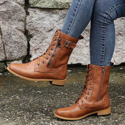 Dixie - Classic Lace-Up Boots for Women