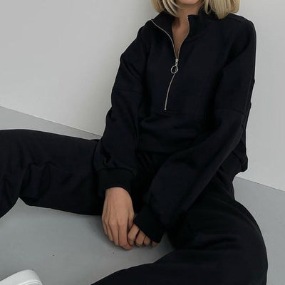 Hally - Comfortable Hal-Zip Set for Women 