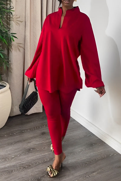 Miah - Elegante Effen Outfit Set voor Vrouwen