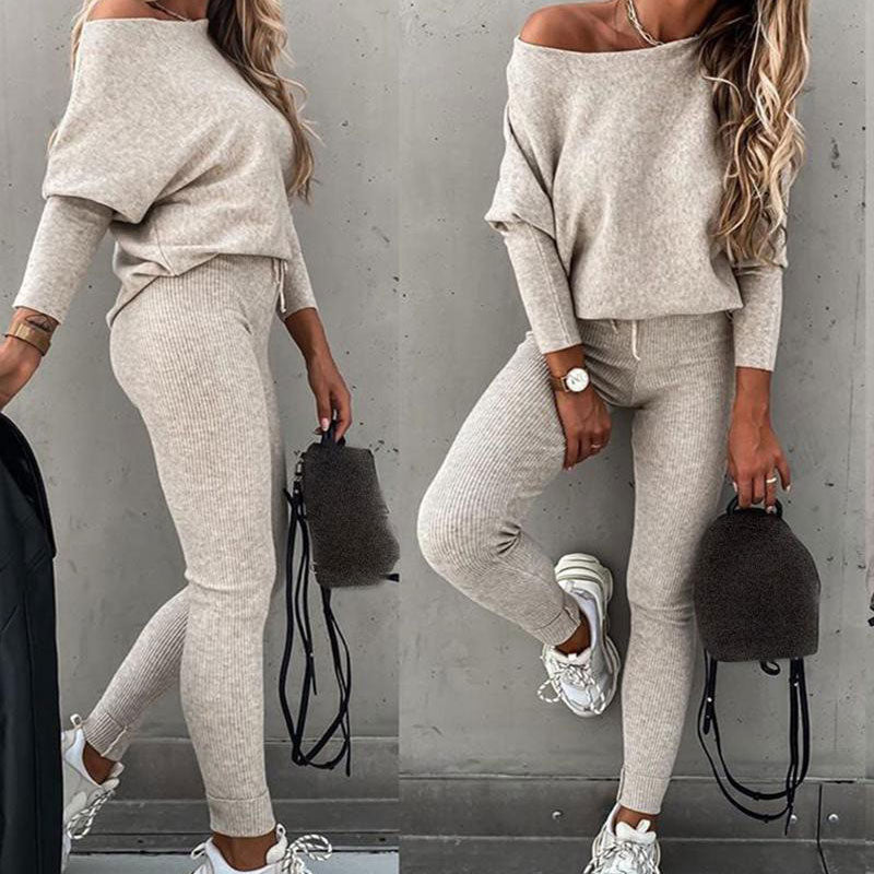 Sabrinia - Comfortabele Off-shoulder Set voor Vrouwen