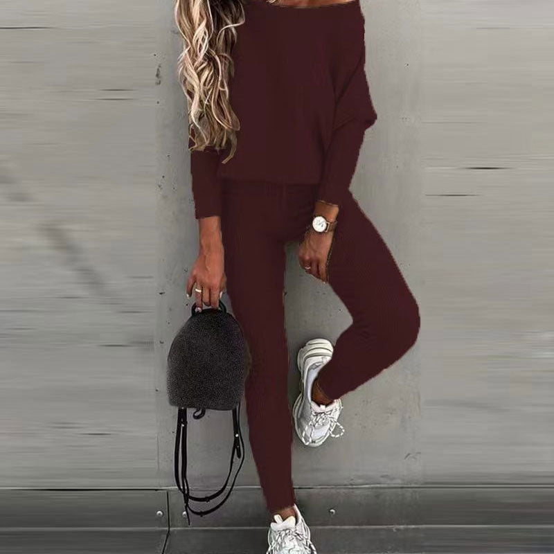Sabrinia - Comfortabele Off-shoulder Set voor Vrouwen