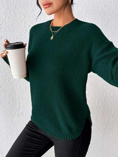 Jennie | Elegant Women's Sweater with Round Neck and Curved Hem