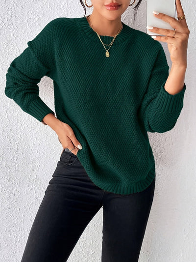 Jennie | Elegant Women's Sweater with Round Neck and Curved Hem