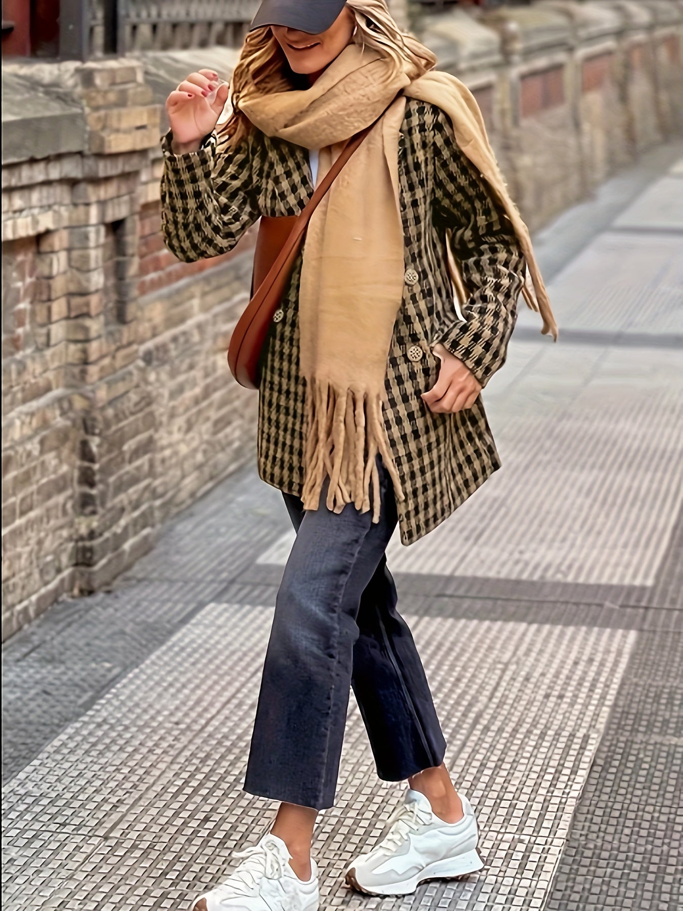 Farrah | Elegant Checked Blazer - Double-Knotted &amp; Timeless Design for Women