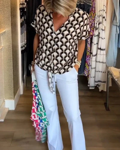 Glynis - Elegante V-Hals Top voor Vrouwen