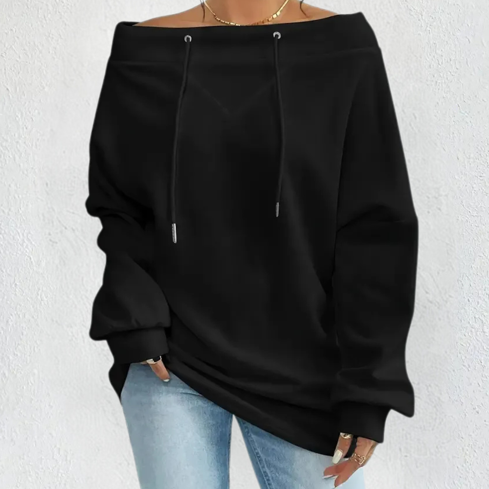 EDNA - Comfortable Off-the-Shoulder Sweatshirt for Women