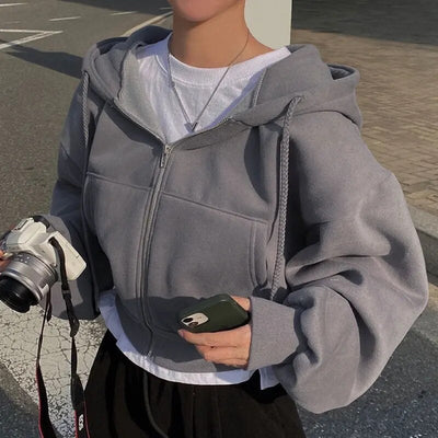 Julia | Oversized cropped hooded cardigan