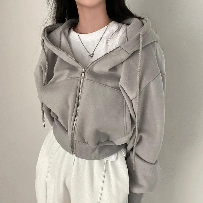 Julia | Oversized cropped hooded cardigan