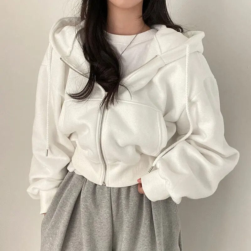 Julia | Oversized cropped hooded cardigan