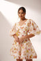 Vely - Mini-jurk met pofmouwen en V-hals