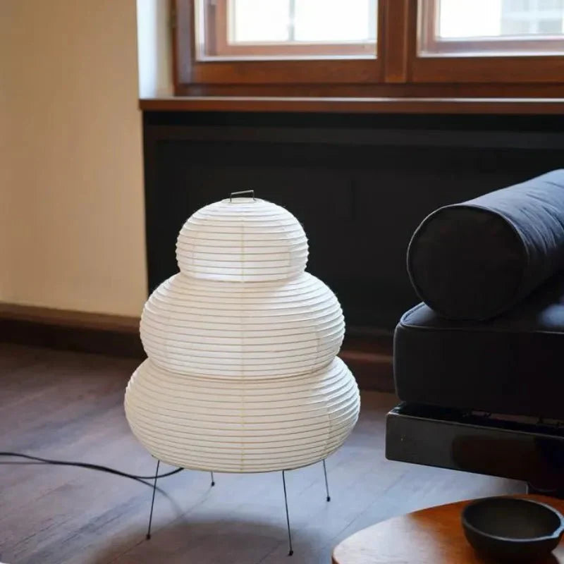 Erosia – Artistic Wabi-Sabi Rice Paper Floor Lamp with Adjustable Stand