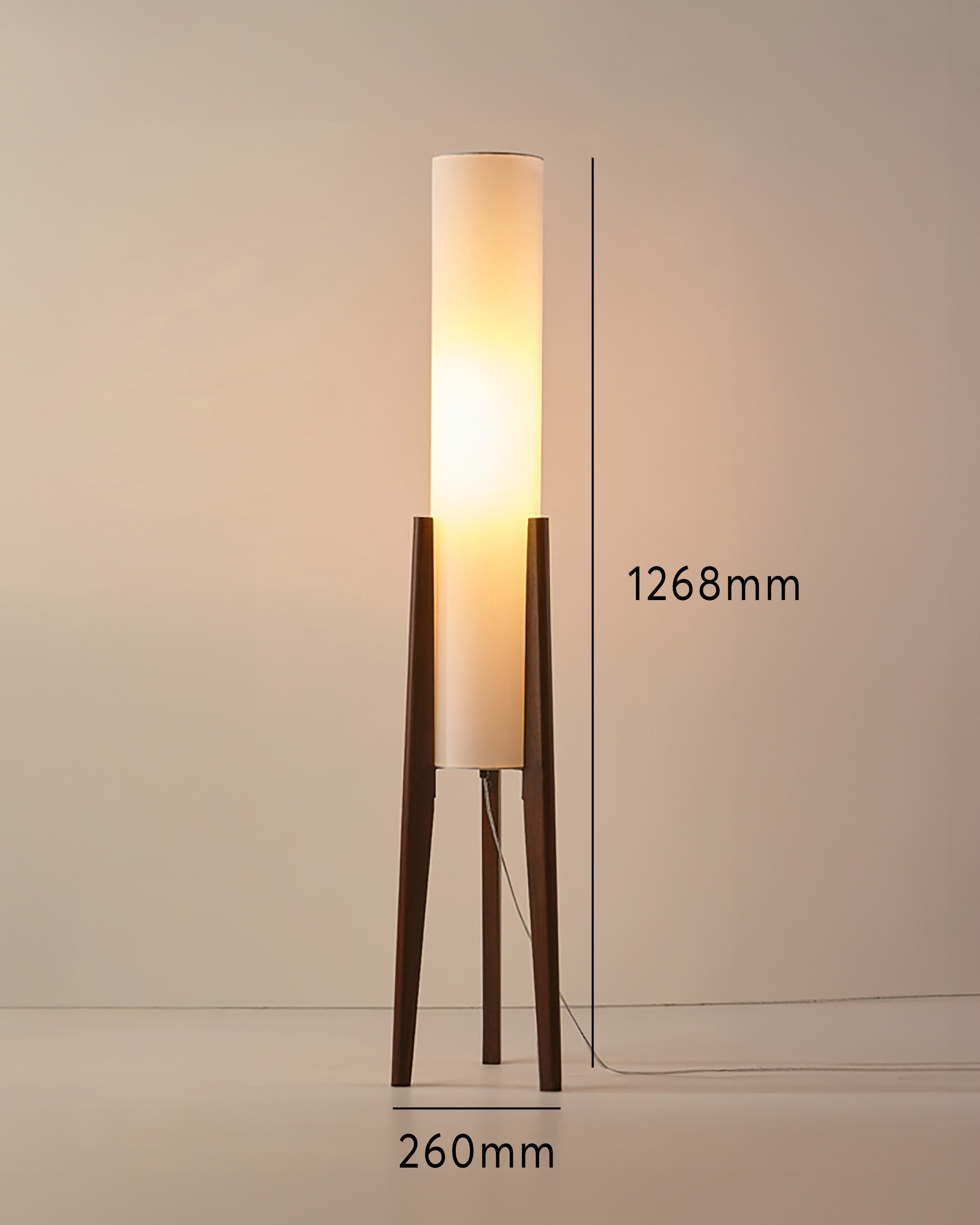 Orvane - Walnut Solid Wood Floor Lamp