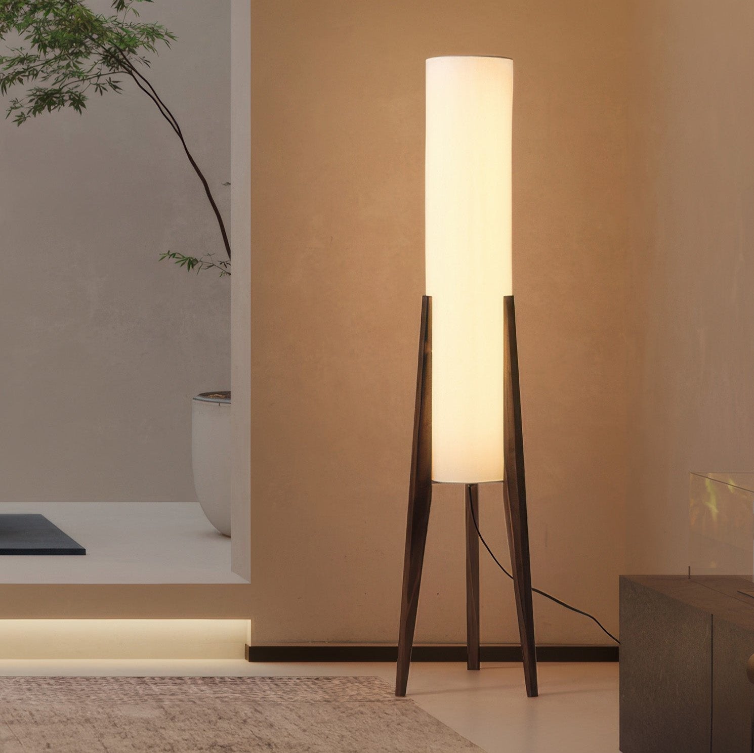 Orvane - Walnut Solid Wood Floor Lamp