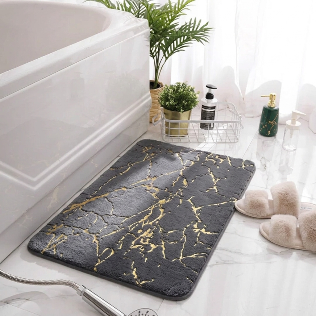 Carvelle – Washable Marble Design Non Slip Rug
