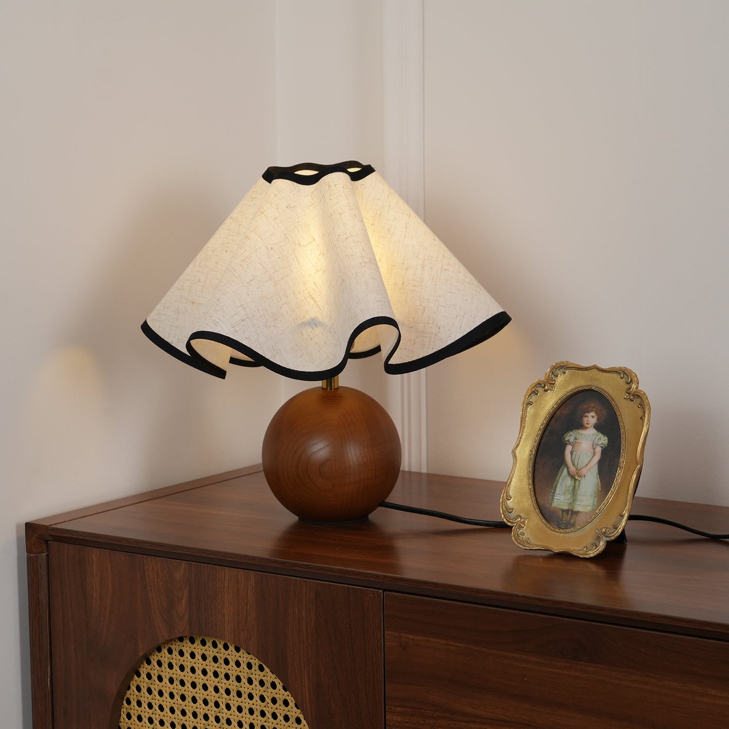 Mirelle - Wave Crest Fabric Shade Table Lamp