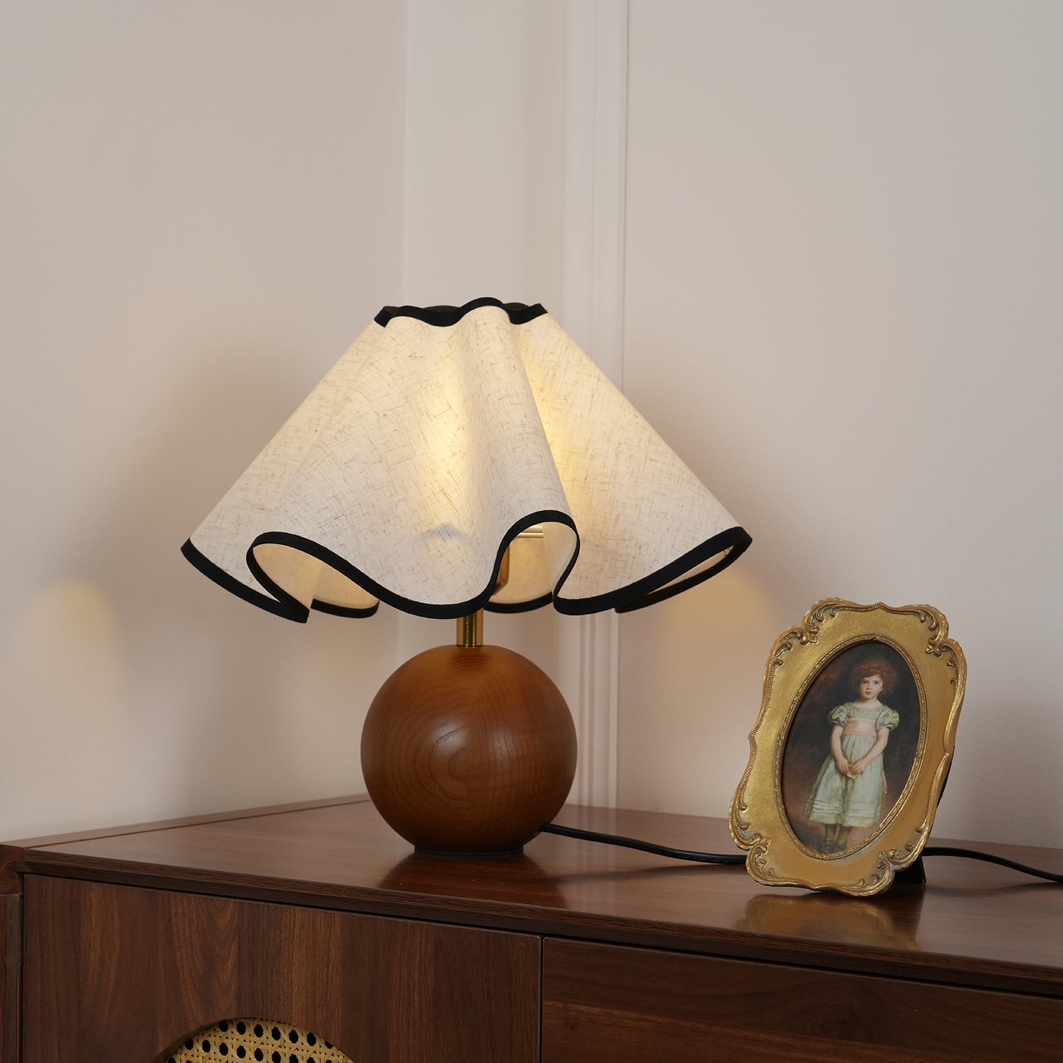 Mirelle - Wave Crest Fabric Shade Table Lamp