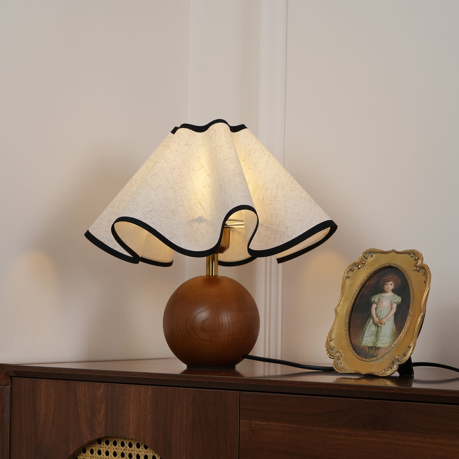 Mirelle - Wave Crest Fabric Shade Table Lamp