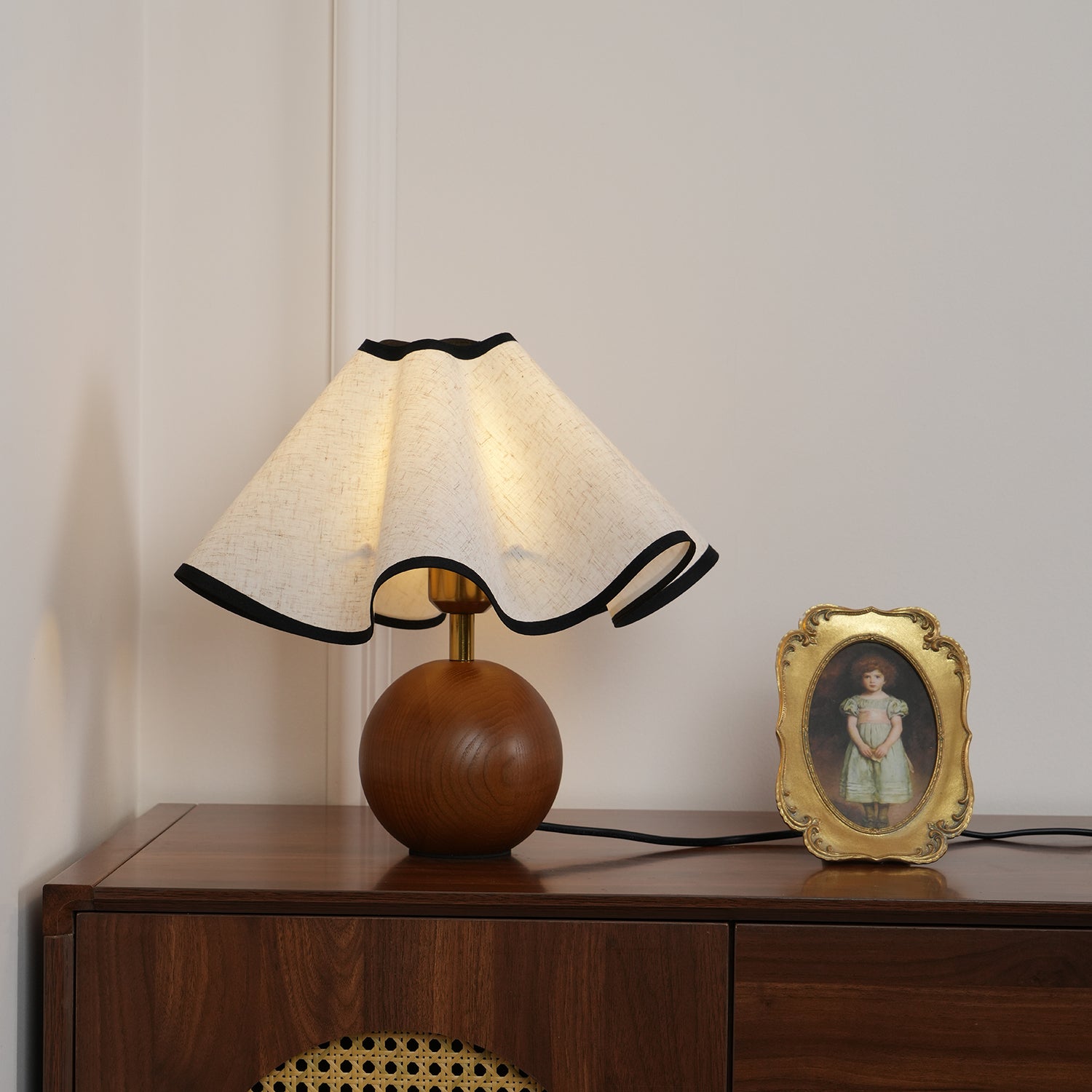 Mirelle - Wave Crest Fabric Shade Table Lamp