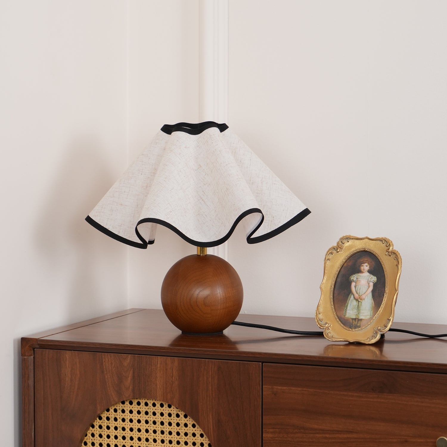 Mirelle - Wave Crest Fabric Shade Table Lamp