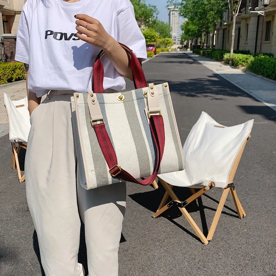 Ivy - Striped Tote Bag for Women - Stylish &amp; Versatile 