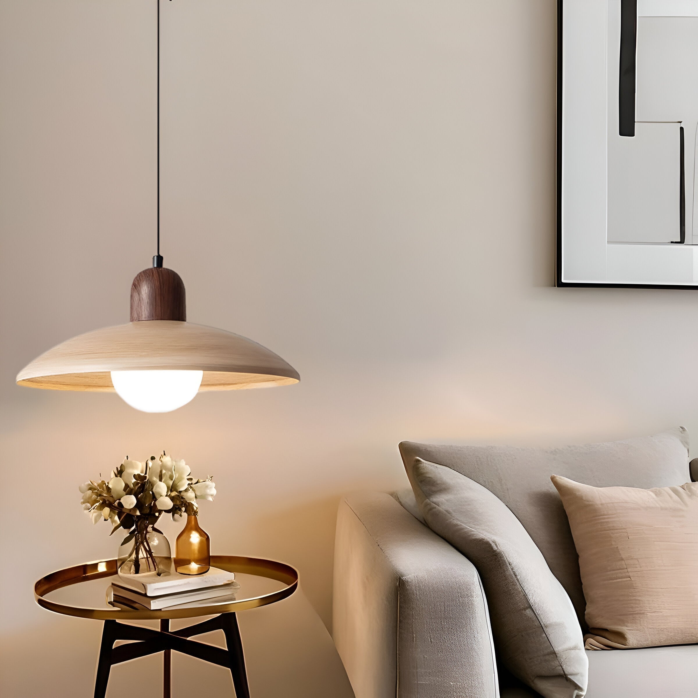 Browen - Wooden Dome Pendant Light
