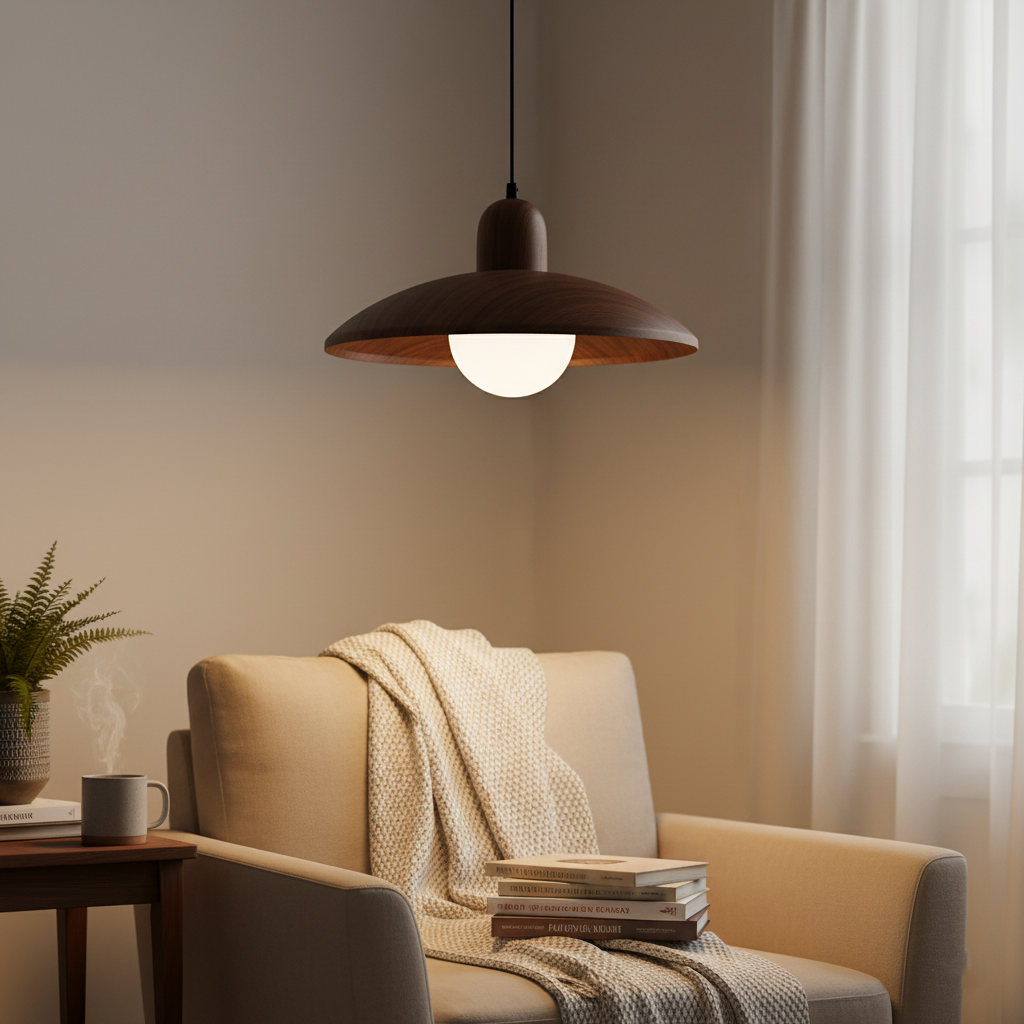Browen - Wooden Dome Pendant Light