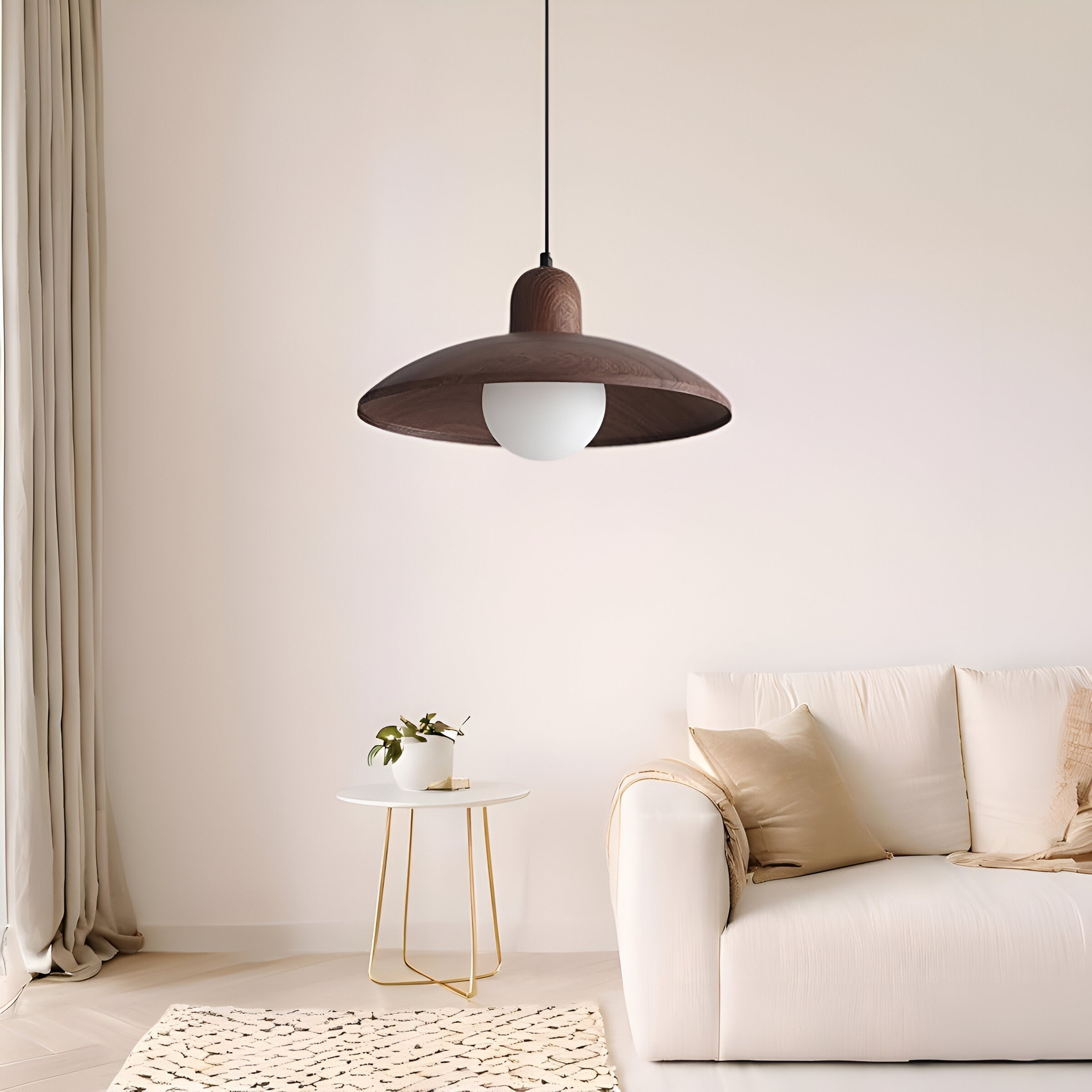 Browen - Wooden Dome Pendant Light