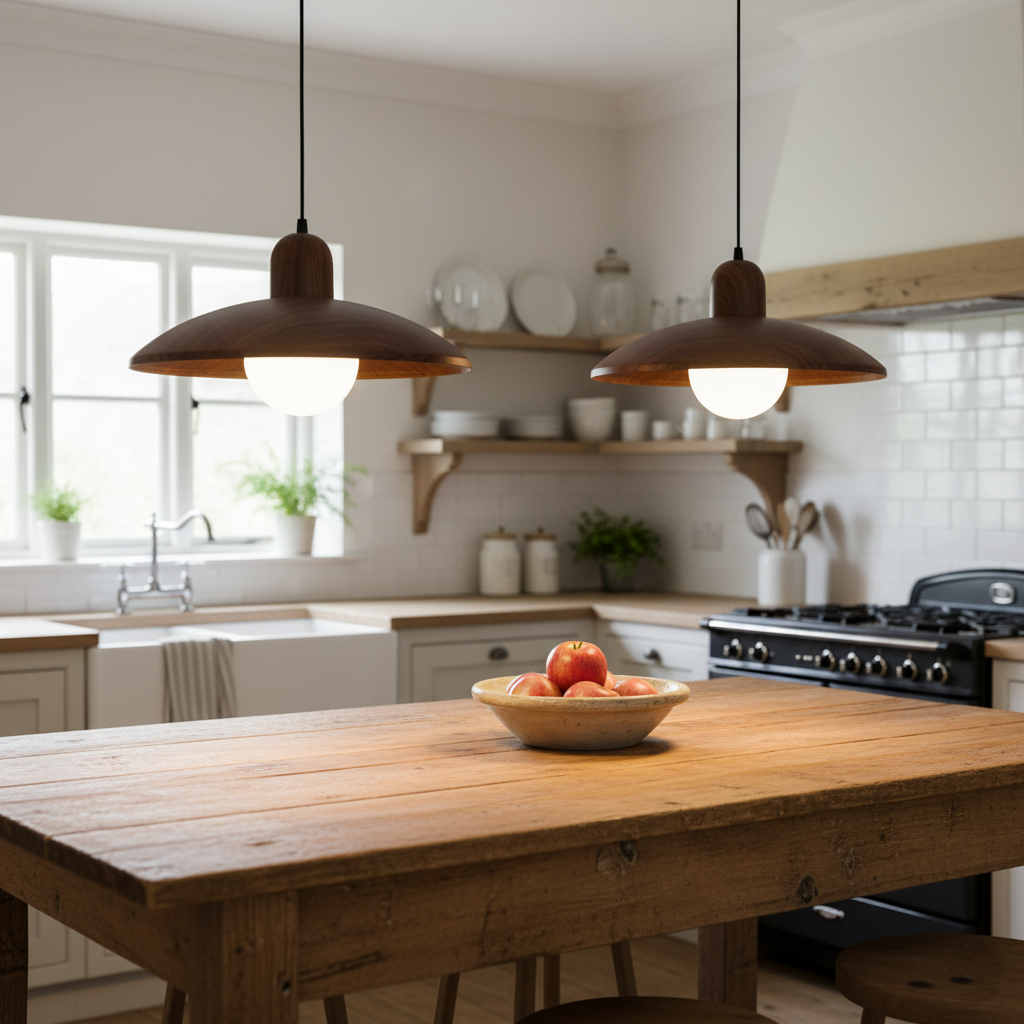 Browen - Wooden Dome Pendant Light