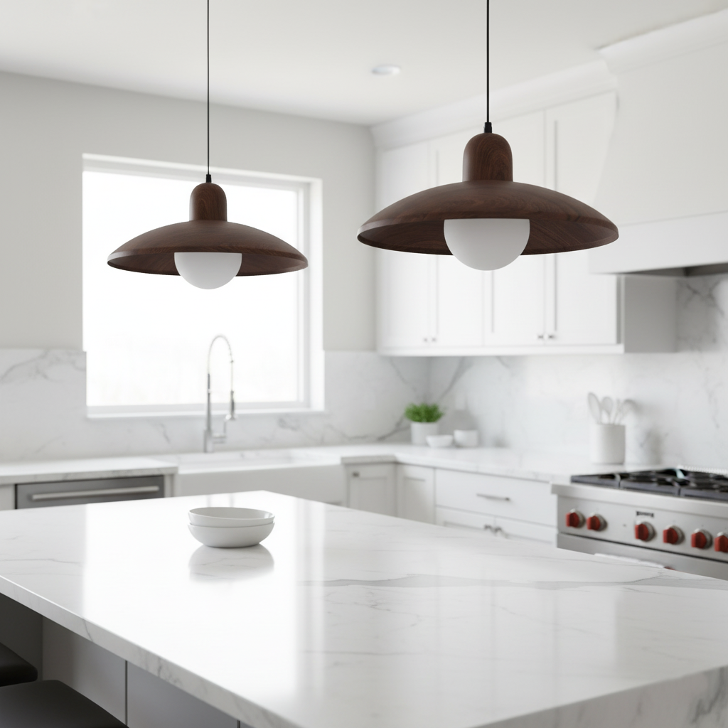 Browen - Wooden Dome Pendant Light