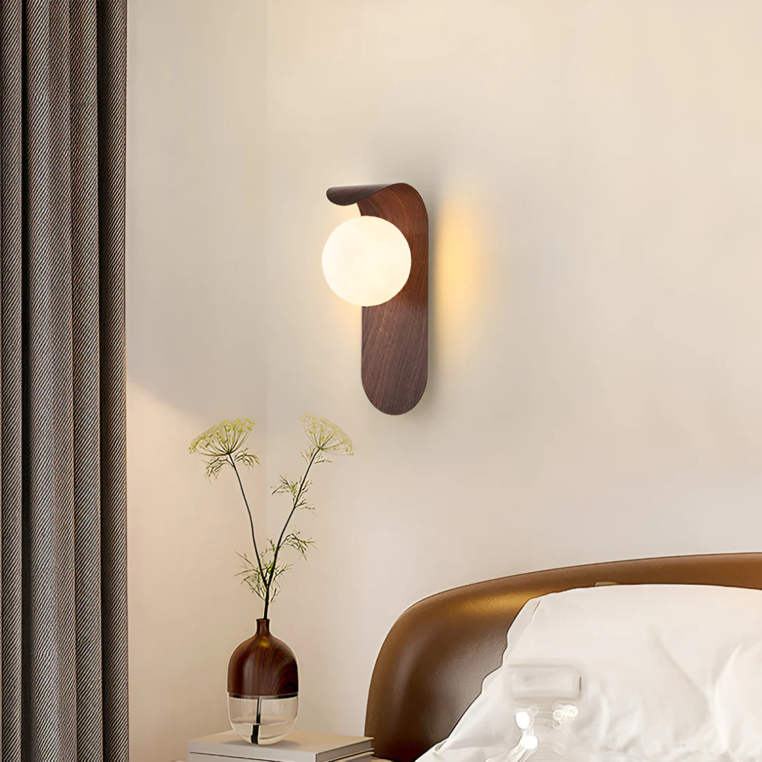 Naoren – Wood Effect Spherical LED Wall Light