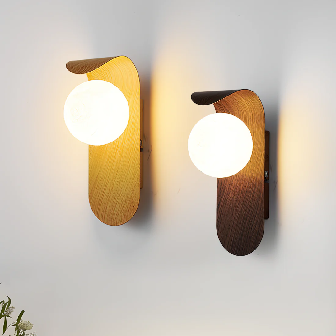 Naoren – Wood Effect Spherical LED Wall Light