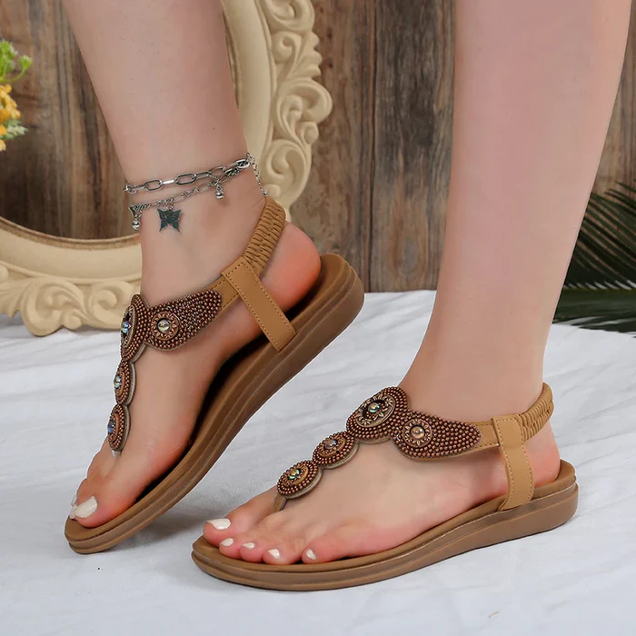 Yelina – Versierde Sandalen met Elastische Band