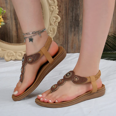 Yelina – Versierde Sandalen met Elastische Band