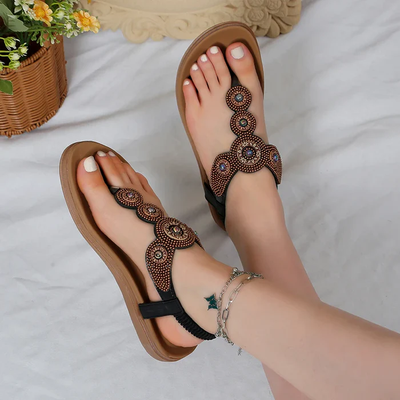 Yelina – Versierde Sandalen met Elastische Band
