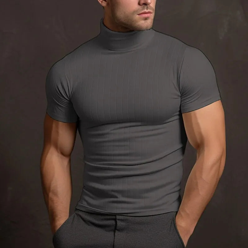 Effen heren-T-shirt met col