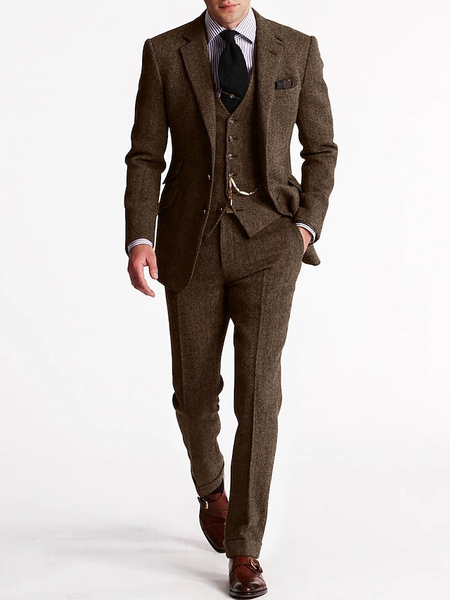 Tweed heren smokings, driedelig en klassiek