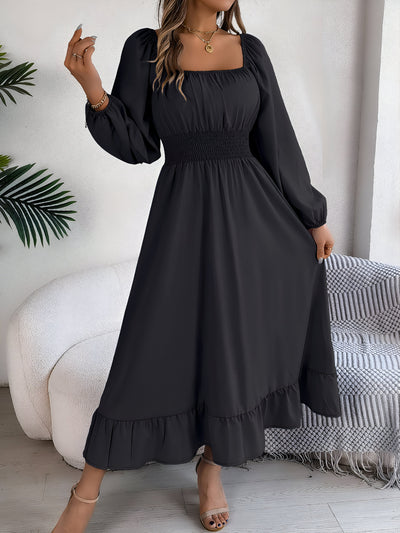 Hoge taille bruidsmeisjesjurk met ruches voor vrouwen | Perfect voor lente/zomer